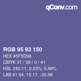 Código de color: RGB 95 93 150 | qconv.com