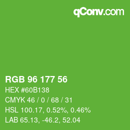 Código de color: RGB 96 177 56 | qconv.com