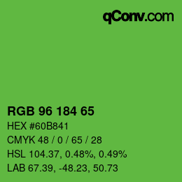 Código de color: RGB 96 184 65 | qconv.com