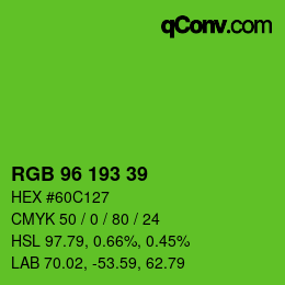 Color code: RGB 96 193 39 | qconv.com