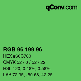 Código de color: RGB 96 199 96 | qconv.com