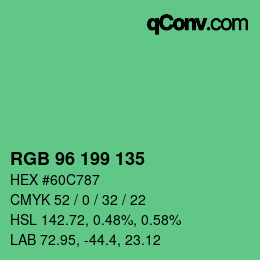 Código de color: RGB 96 199 135 | qconv.com