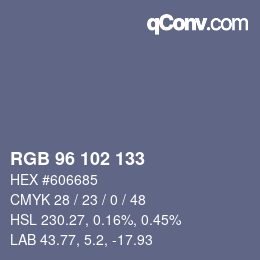 Código de color: RGB 96 102 133 | qconv.com