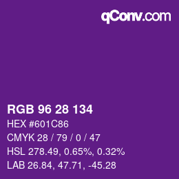 Código de color: RGB 96 28 134 | qconv.com