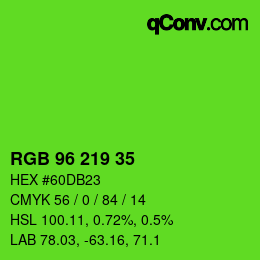 Código de color: RGB 96 219 35 | qconv.com