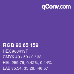 Code couleur: RGB 96 65 159 | qconv.com