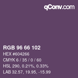 Código de color: RGB 96 66 102 | qconv.com