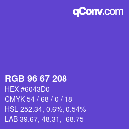 Color code: RGB 96 67 208 | qconv.com