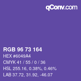 Código de color: RGB 96 73 164 | qconv.com