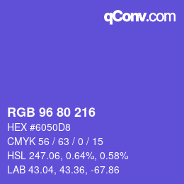 Code couleur: RGB 96 80 216 | qconv.com