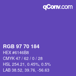 Código de color: RGB 97 70 184 | qconv.com