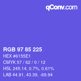 Color code: RGB 97 85 225 | qconv.com