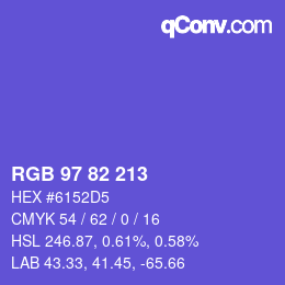 Código de color: RGB 97 82 213 | qconv.com