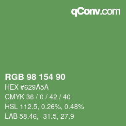 Color code: RGB 98 154 90 | qconv.com