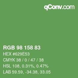 Code couleur: RGB 98 158 83 | qconv.com