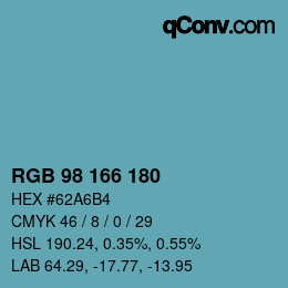 Color code: RGB 98 166 180 | qconv.com