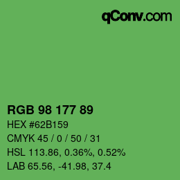 Código de color: RGB 98 177 89 | qconv.com