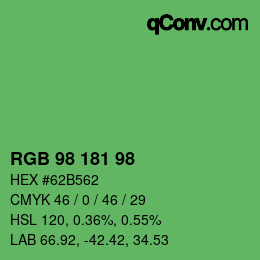 Farbcode: RGB 98 181 98 | qconv.com