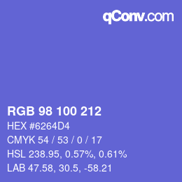 カラーコード: RGB 98 100 212 | qconv.com