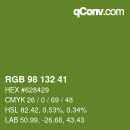 Código de color: RGB 98 132 41 | qconv.com