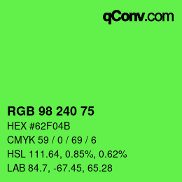 Código de color: RGB 98 240 75 | qconv.com