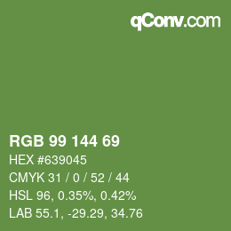 Code couleur: RGB 99 144 69 | qconv.com