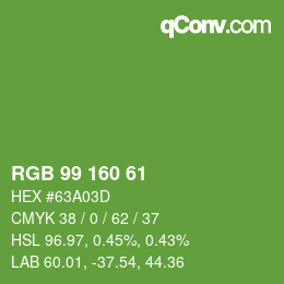 Farbcode: RGB 99 160 61 | qconv.com