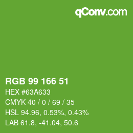 Código de color: RGB 99 166 51 | qconv.com