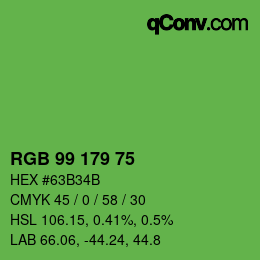 Farbcode: RGB 99 179 75 | qconv.com