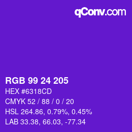 Código de color: RGB 99 24 205 | qconv.com