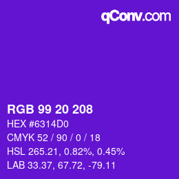 カラーコード: RGB 99 20 208 | qconv.com