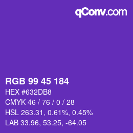 Farbcode: RGB 99 45 184 | qconv.com