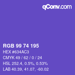 Color code: RGB 99 74 195 | qconv.com