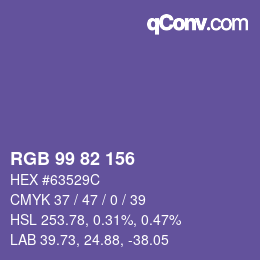 Farbcode: RGB 99 82 156 | qconv.com