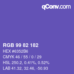 Farbcode: RGB 99 82 182 | qconv.com