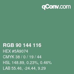 Code couleur: RGB 90 144 116 | qconv.com