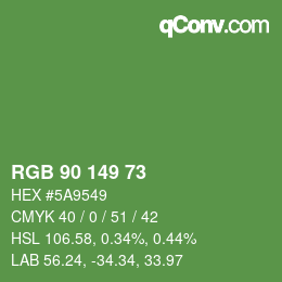 カラーコード: RGB 90 149 73 | qconv.com