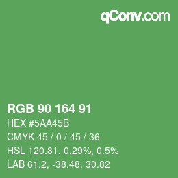 Código de color: RGB 90 164 91 | qconv.com