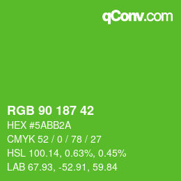 Código de color: RGB 90 187 42 | qconv.com