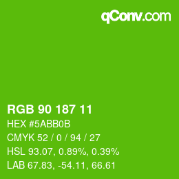 Code couleur: RGB 90 187 11 | qconv.com