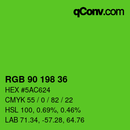 カラーコード: RGB 90 198 36 | qconv.com