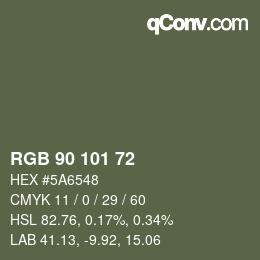 カラーコード: RGB 90 101 72 | qconv.com