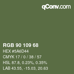 カラーコード: RGB 90 109 68 | qconv.com