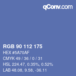 Color code: RGB 90 112 175 | qconv.com