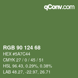 Código de color: RGB 90 124 68 | qconv.com