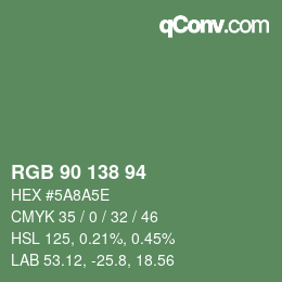 Code couleur: RGB 90 138 94 | qconv.com