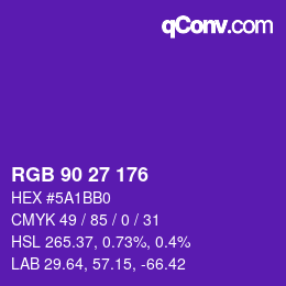 Farbcode: RGB 90 27 176 | qconv.com