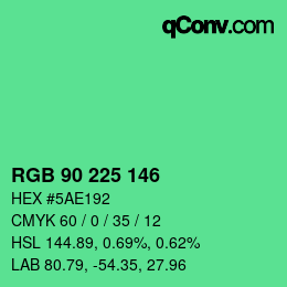 Color code: RGB 90 225 146 | qconv.com