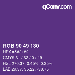 Código de color: RGB 90 49 130 | qconv.com