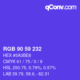 Code couleur: RGB 90 59 232 | qconv.com